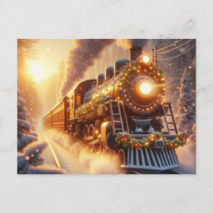 Weihnachten Vintage-Feiertagszug Schneeiger Winter