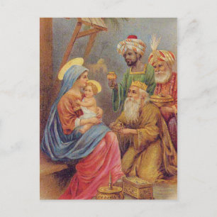 Weihnachten Vintage-Geburtsillustration Jesus