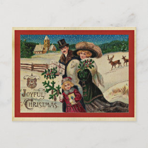 Weihnachten, Vintage Illustration, Postkarte