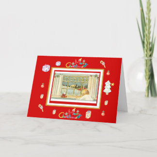 Weihnachten Vintage Karte frohe Weihnachten