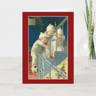 Weihnachten Vintage Karte frohe Weihnachtskinder