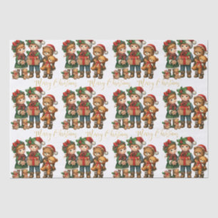 Weihnachten Vintage Kinder Geschenke Frohe Weihnac Seidenpapier