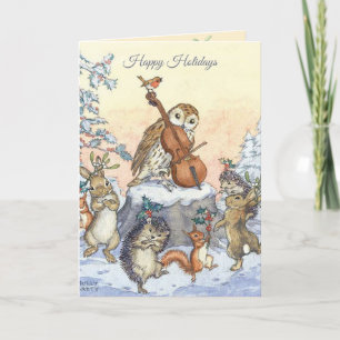 Weihnachten Vintage Molly Brett Tanzende Tiere Karte