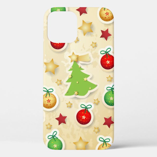 Weihnachten Vintage-Muster Case-Mate iPhone Hülle (Rückseite)