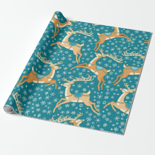 Weihnachten vintage nahtloses Muster mit Rentieren Geschenkpapier