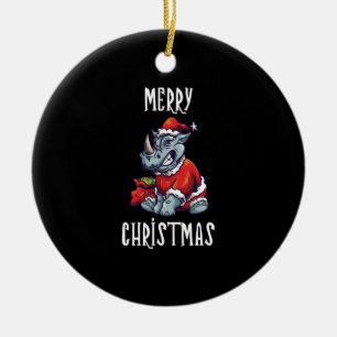 Weihnachten Vintage Nashorn Retro Keramik Ornament