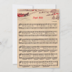 Weihnachten, Vintage Notenblatt, Jingle Bells Feiertagskarte