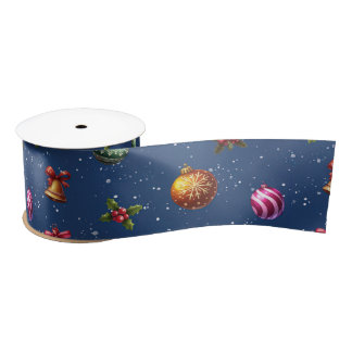 Weihnachten Vintage Ornamente und Glocken Satinband