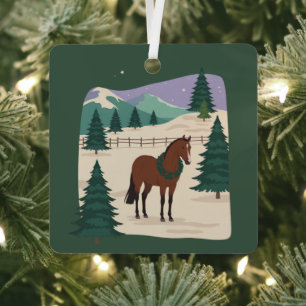 Weihnachten Vintage-Pferd 90er Stil Retro-Weihnach Ornament Aus Metall
