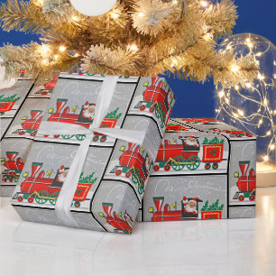 Weihnachten Vintage Retro Zug Santa Geschenkpapier