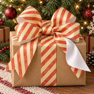 Weihnachten Vintage Rot Gestreift Klassisches Must Satinband