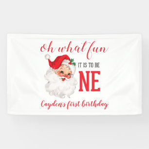 Weihnachten Vintage Santa Erster Geburtstag Banner