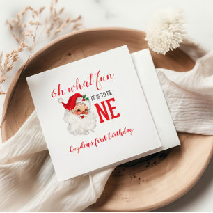 Weihnachten Vintage Santa Erster Geburtstag Serviette