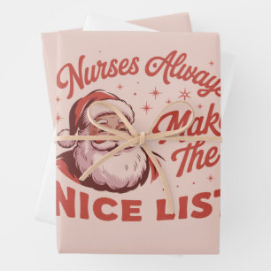 Weihnachten Vintage Santa Krankenschwestern kommen Geschenkpapier Set