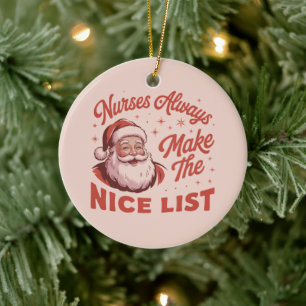 Weihnachten Vintage Santa Krankenschwestern kommen Keramik Ornament