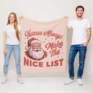 Weihnachten Vintage Santa Krankenschwestern stehen Fleecedecke