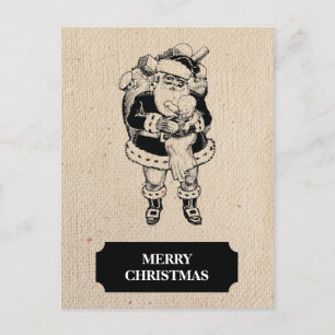 Weihnachten Vintage Schwarz Weiß Santa & Baby-Gesc