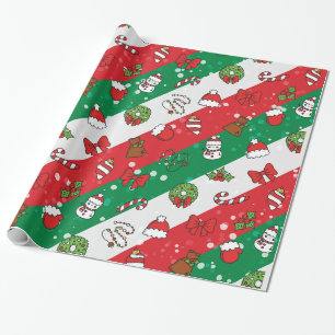 Weihnachten Vintage symmetrisches Design Geschenkpapier