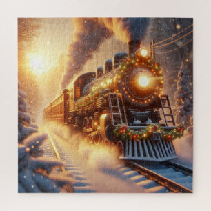 Weihnachten Vintage-Urlaubszug Schnee-Winter Puzzle