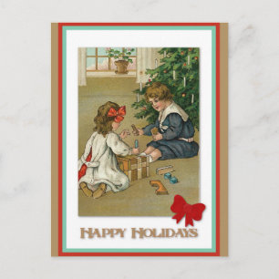 Weihnachten Vintage viktorianische Kinder beim Spi Postkarte