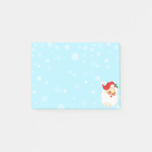 Weihnachten Vintage Weihnachtsmann auf Hellblau Post-it Klebezettel