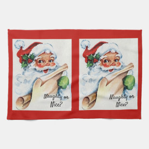 Weihnachten Vintage Weihnachtsmann Böse oder Gut Geschirrtuch