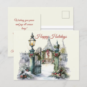 Weihnachten Vintage Winter Szene Frohe Weihnachten Postkarte