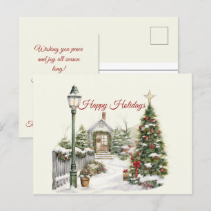 Weihnachten Vintage Winter Szene Frohe Weihnachten Postkarte