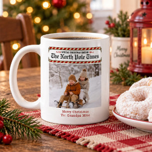 Weihnachten Vintage-Zeitungsfoto individuell Kaffeetasse