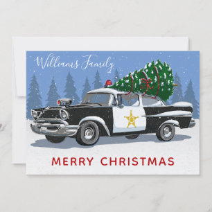 Weihnachten Vintagen Polizeiwagen Tree Monogram Fo