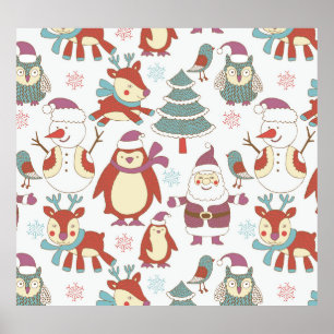 Weihnachten: Vintager Hintergrund Poster