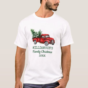 Weihnachten Vintager Roter LKW T-Shirt