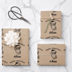 Weihnachten Vintager Weihnachtsmann Individuelle N Geschenkpapier Set