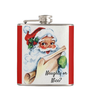 Weihnachten Vintager Weihnachtsmann-Naughty Flachmann