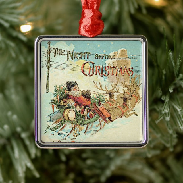 Weihnachten Vintager Weihnachtsmann Silbernes Ornament (Baum)