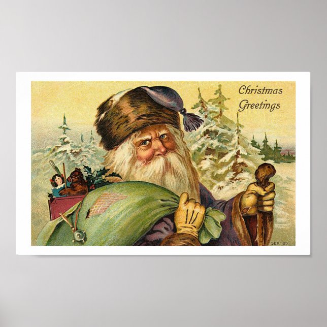 Weihnachten - Vintages Kunstposter Poster (Vorne)