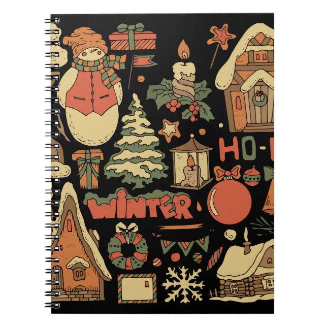 Weihnachten Vintages Set 1 Notizblock (Vorderseite)