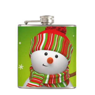 Weihnachten Vinyl Wrapped Flask / Snowman Flachmann