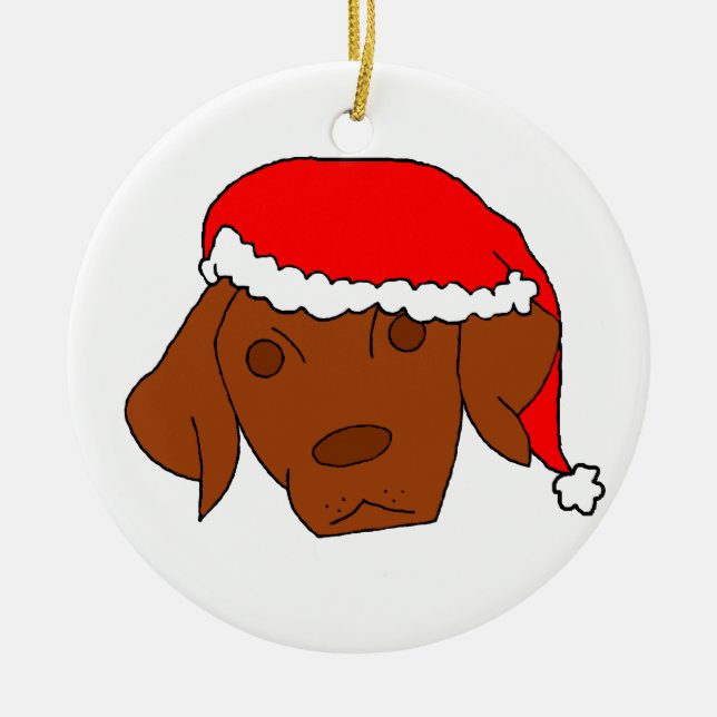 Weihnachten Vizsla Keramik Ornament (Vorne)