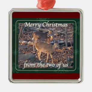 Weihnachten von beiden Whitetail Deer Twins Ornament Aus Metall