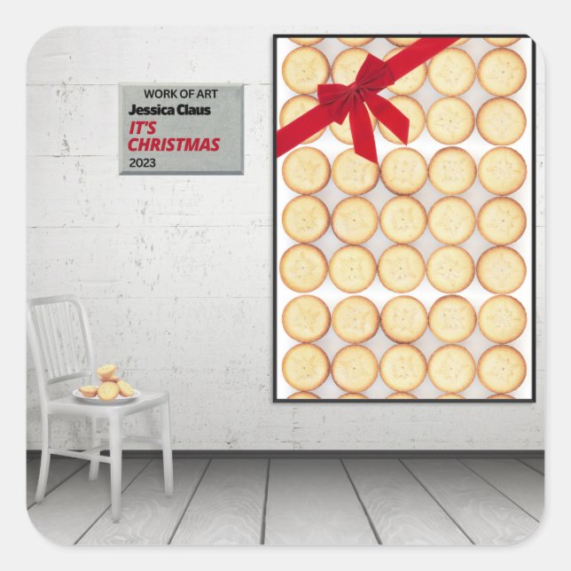 "Weihnachten" von Jessica Claus Quadratischer Aufkleber (Vorderseite)