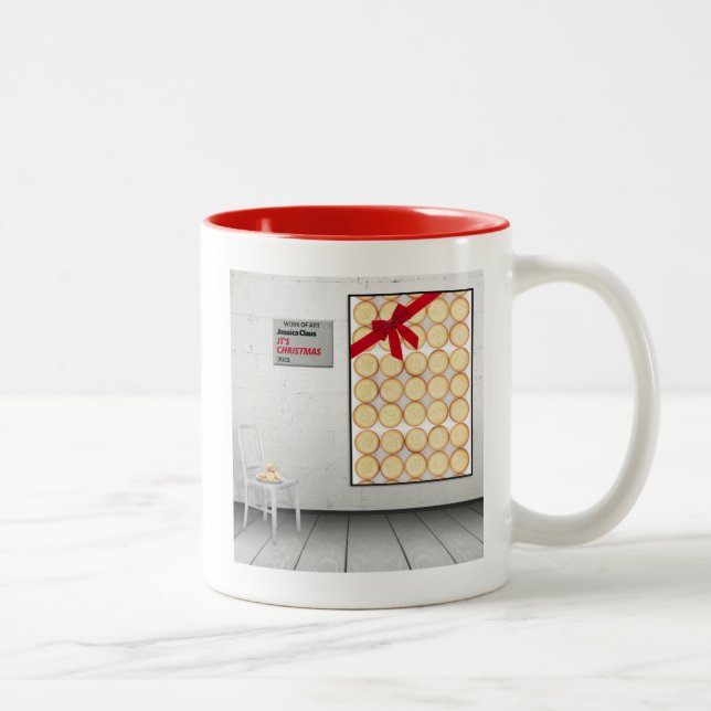"Weihnachten" von Jessica Claus Zweifarbige Tasse (Rechts)