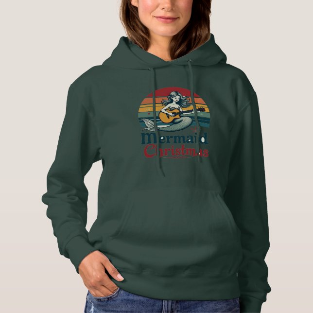 Weihnachten von Mermaid | Vintag inspiriert Retro- Hoodie (Vorderseite)