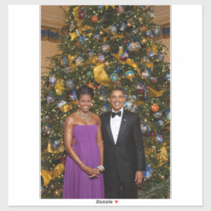 Weihnachten von Präsident Barack Obama und Michell Aufkleber