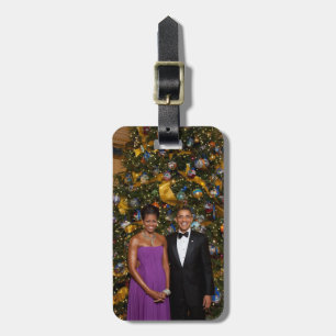 Weihnachten von Präsident Barack Obama und Michell Gepäckanhänger
