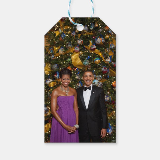Weihnachten von Präsident Barack Obama und Michell Geschenkanhänger (Vorderseite)