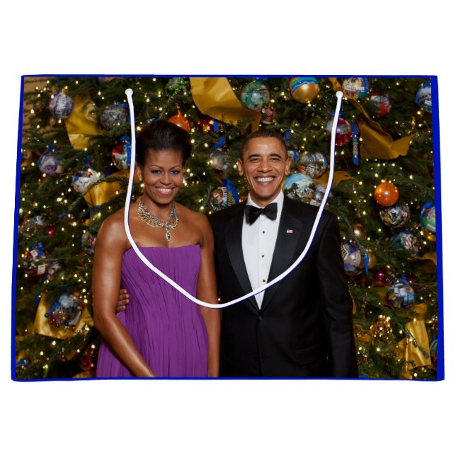 Weihnachten von Präsident Barack Obama und Michell Große Geschenktüte (Vorderseite)