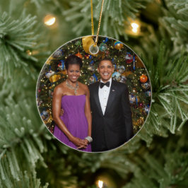 Weihnachten von Präsident Barack Obama und Michell Keramik Ornament