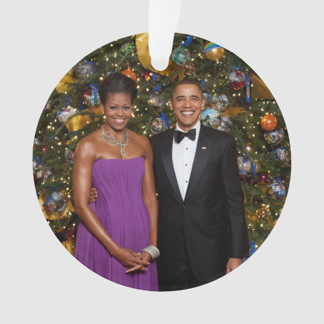 Weihnachten von Präsident Barack Obama und Michell Ornament (Vorderseite)