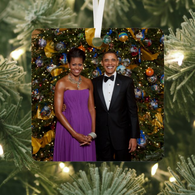 Weihnachten von Präsident Barack Obama und Michell Ornament Aus Metall (InSitu)
